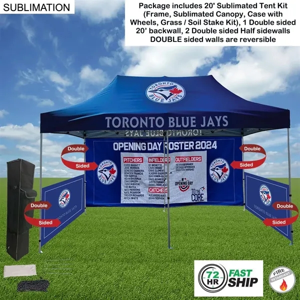 72Hr Fast Ship - 20' Sublimated Tent Kit DOUBLE Sided Walls
