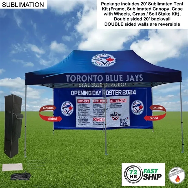72Hr Fast - 20' Sublimated Tent Kit & Full DOUBLE Sided Back