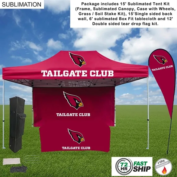 72Hr Fast Ship - Game Day Tailgate Package 15' Tent 15' Back
