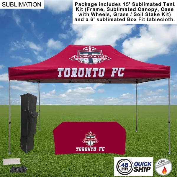 48Hr Quick Ship - Event Package 15' Tent Kit & 6' Tablecloth