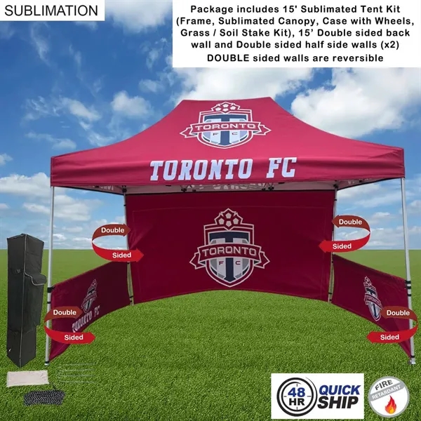 48Hr Quick - 15' Sublimated Tent, 15' Backwall & Sidewalls
