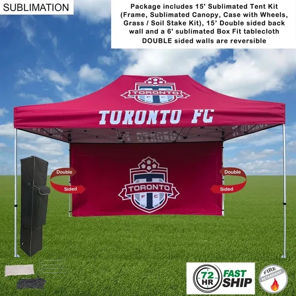 72Hr Fast Ship - Tent Backwall Package 2, 15' Sublimated