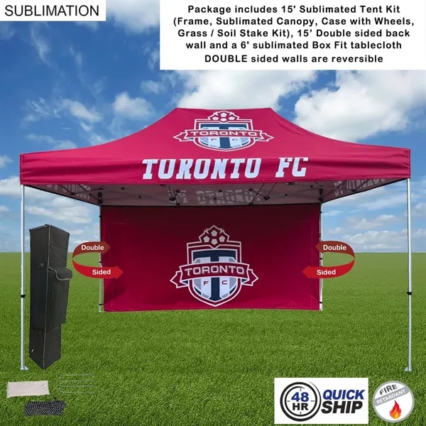 48Hr Quick Ship - Tent Backwall Package 2, 15' Sublimated