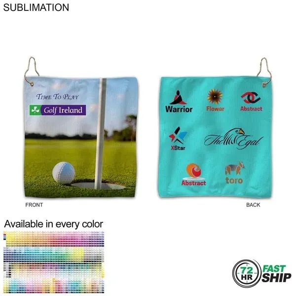 72Hr Fast Ship- Colored Microfiber Dri-Lite Terry Golf Towel