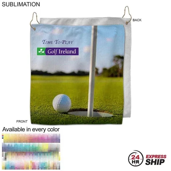 24Hr Express Ship - Colored Microfiber Dri-Lite Golf Towel