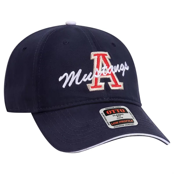 6 Panel Brushed Cotton Twill Sandwich Visor Dad Hat