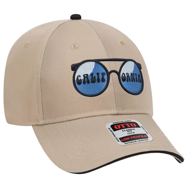 Cotton Blend Twill Sandwich Visor 6 Panel Baseball Cap