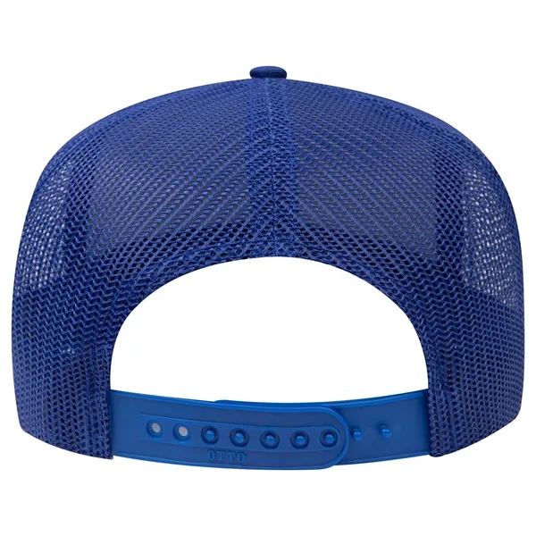 Custom Cotton Blend Twill 5 Panel Mid Profile Mesh Back Trucker Hat