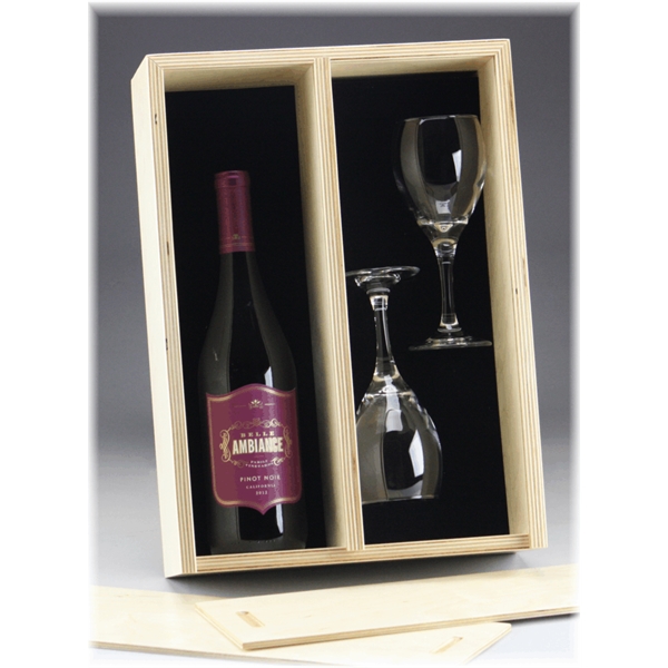 11.1" x 15.6" - Premium Birch Wood Slide Top Double Wine Box - 11.1" x 15.6" - Premium Birch Wood Slide Top Double Wine Box - Image 0 of 0