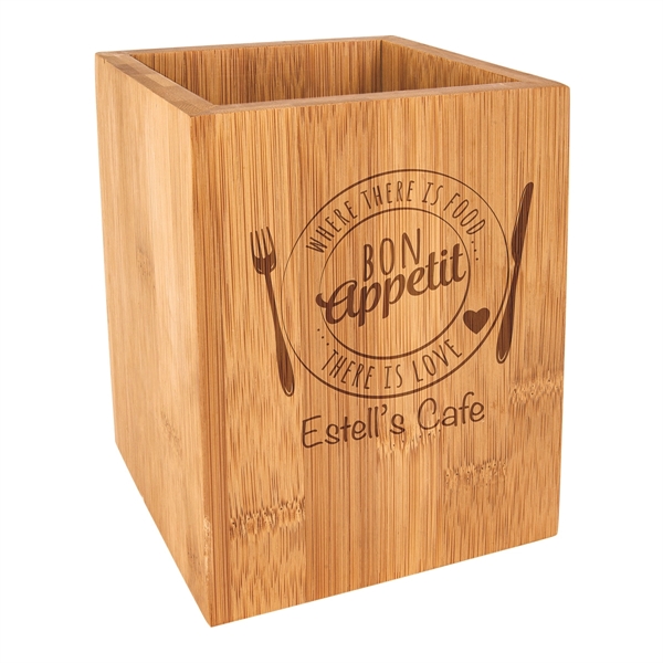 4 1/4" x 6" Bamboo Utensil Holder - 4 1/4" x 6" Bamboo Utensil Holder - Image 0 of 1