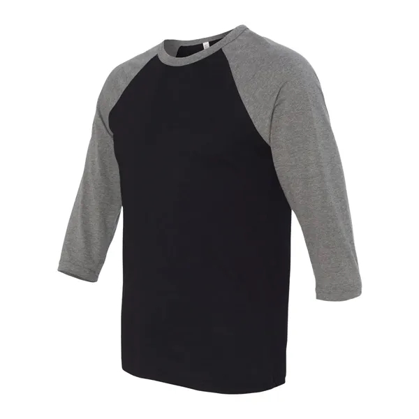 BELLA + CANVAS Unisex Three-Quarter Sleeve Baseball Tee