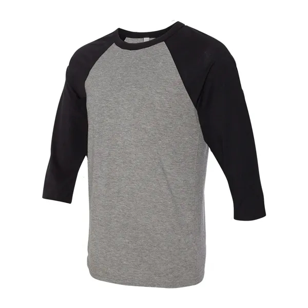 BELLA + CANVAS Unisex Three-Quarter Sleeve Baseball Tee