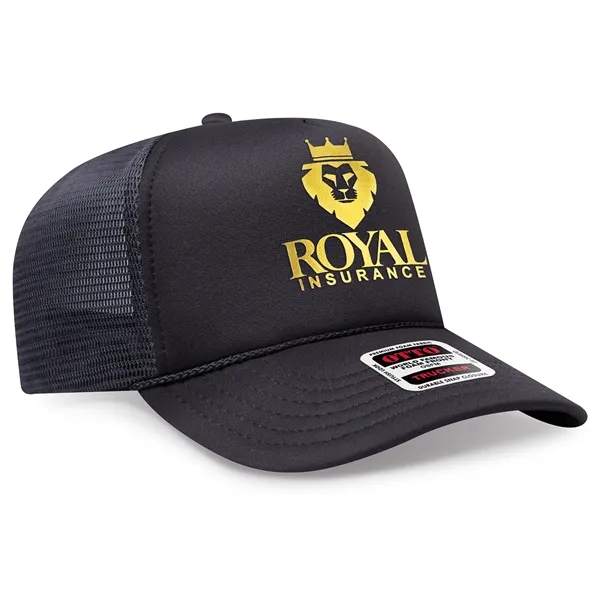 Custom 5 Panel High Crown Polyester Mesh Back Trucker Hat