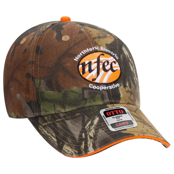 Camouflage Brushed Cotton Twill Sandwich Visor 6 Panel Cap
