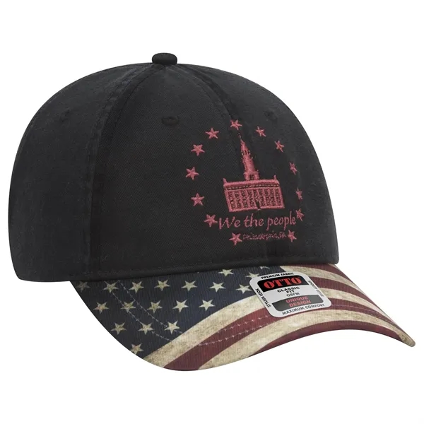 US Flag Design Visor Cotton Twill 6 Panel Low Profile Cap
