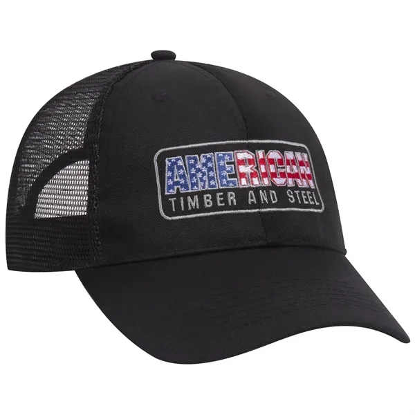 Promo Cotton Blend Twill 6 Panel Mesh Back Trucker Hat