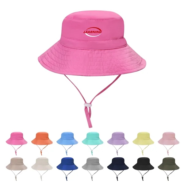 Kids Wide Brim Bucket Hat With Adjustable Strap