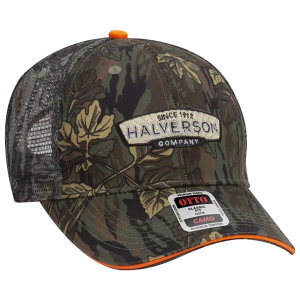 Camouflage Cotton Twill Sandwich Visor 6 Panel Mesh Back Hat