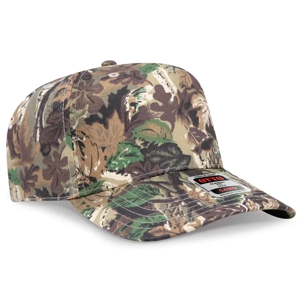 Camo Brushed Cotton Twill 5 Panel Mid Profile Style Cap