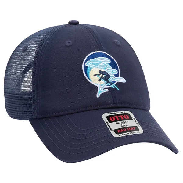 Cotton Twill 6 Panel Contrast Stitching Mesh Back Hat