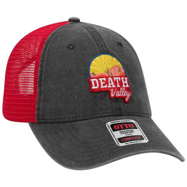 6Panel Garment Washed Cotton Twill/Mesh Back Low Profile Cap