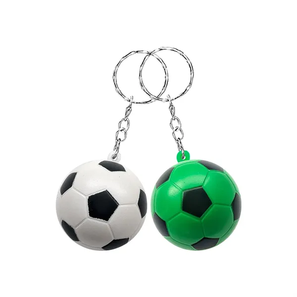 Mini Soccer Ball Stress Reliever on Keychain