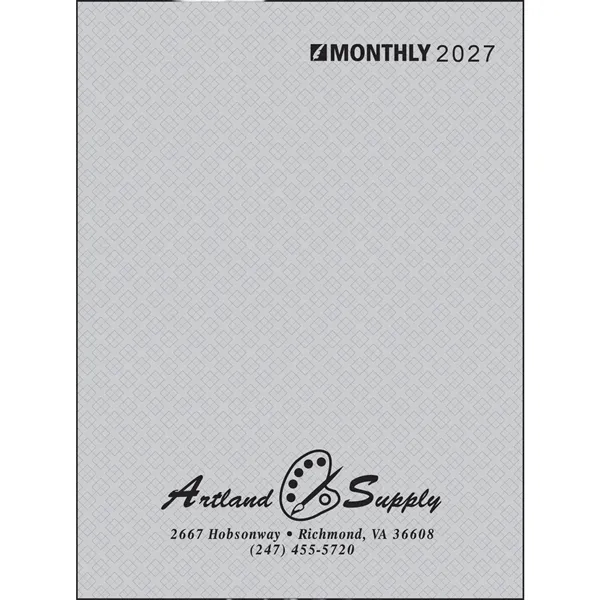 Ruled Monthly Desk Planner Stitched to Paper Cover