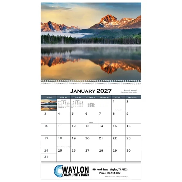 American Scenic Wall Calendar: 2027 Spiral Bound