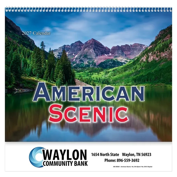 Custom American Scenic Wall Calendar: 2027 Spiral Bound