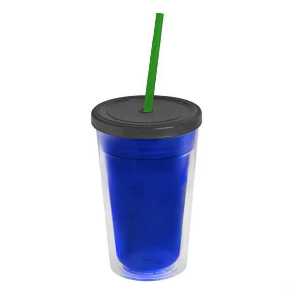 Garyline® Transparent Tumbler with Straw Lid - 16 oz.
