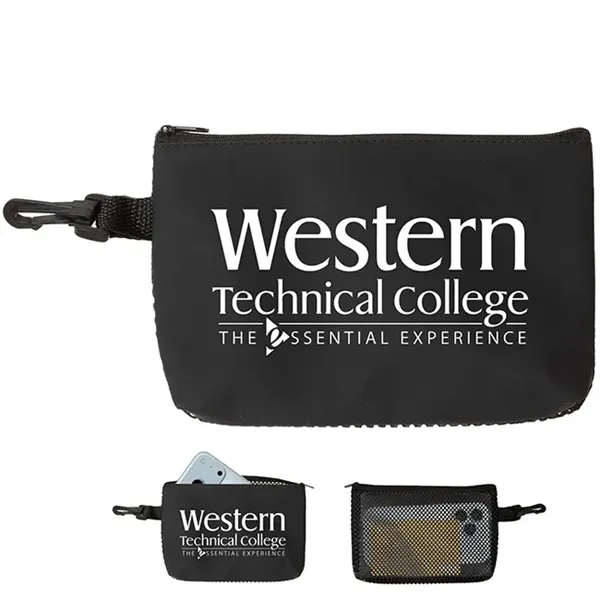 Custom Delas Mesh Zipper Storage Pouch - 8" W x 5" H