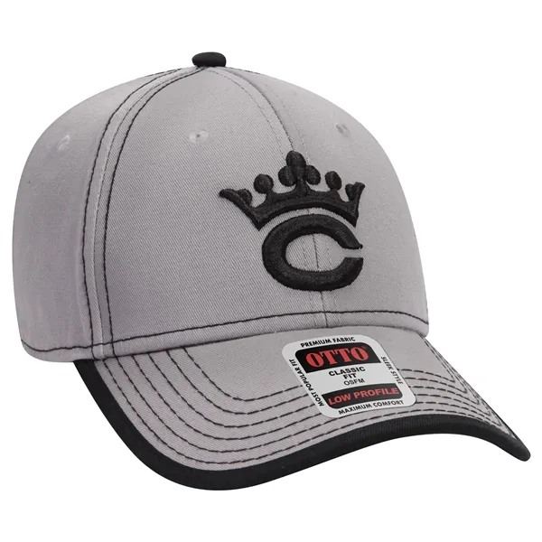 Cotton Twill/Contrast Stitching Trim Visor 6 Panel Cap