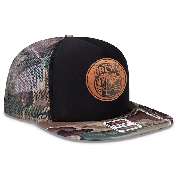 Polyester Foam/Round Visor "SNAP" 5 Panel Mesh Back Hat