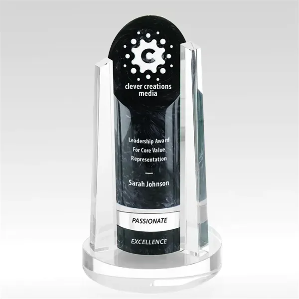 L.A. - Cylinder Resin and Crystal Award - Stackable Pucks