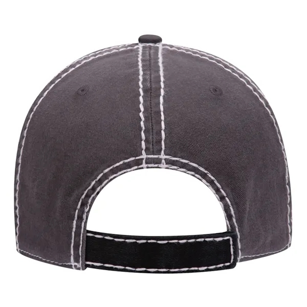 Contrast Stitching/Distressed Trim Edge Visor 6Panel Dad Hat