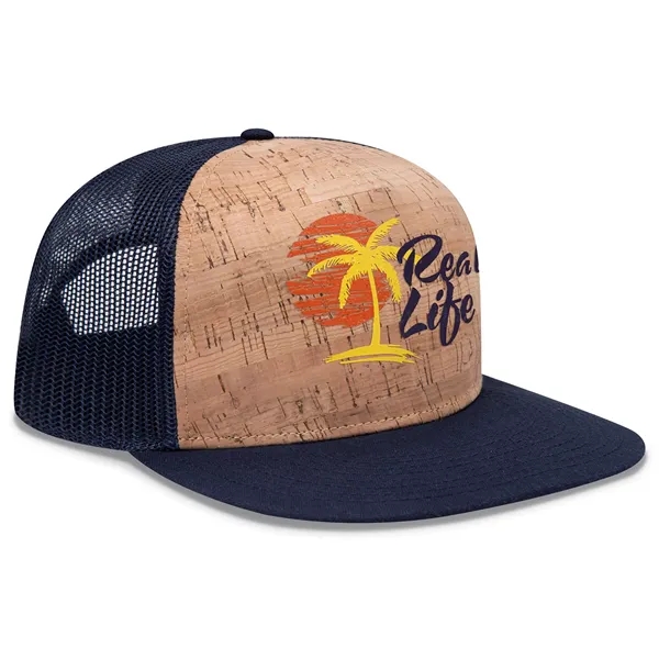 Cork Square Flat Visor "SNAP" 5 Panel Mesh Back Hat