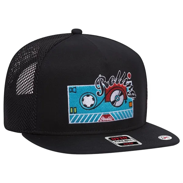 Square Visor/Mesh Back "SNAP" 5 Panel Snapback Hat