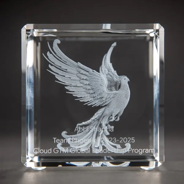 Beveled Crystal Cube Award