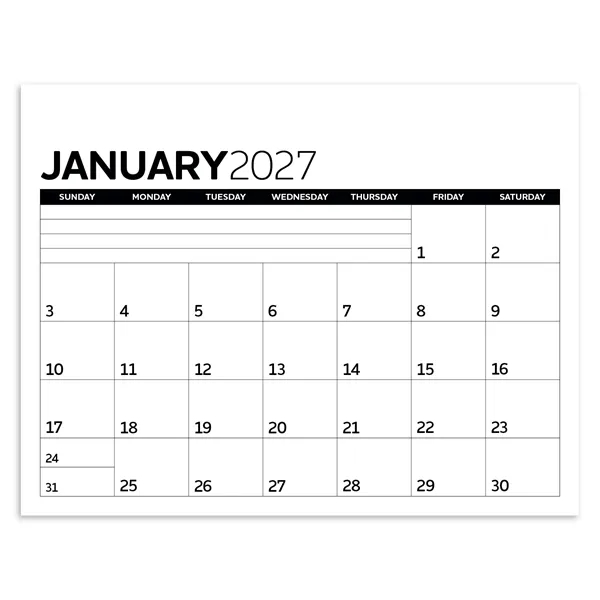 Triumph® Calendars Small Monthly Desk Pad - Black & White...