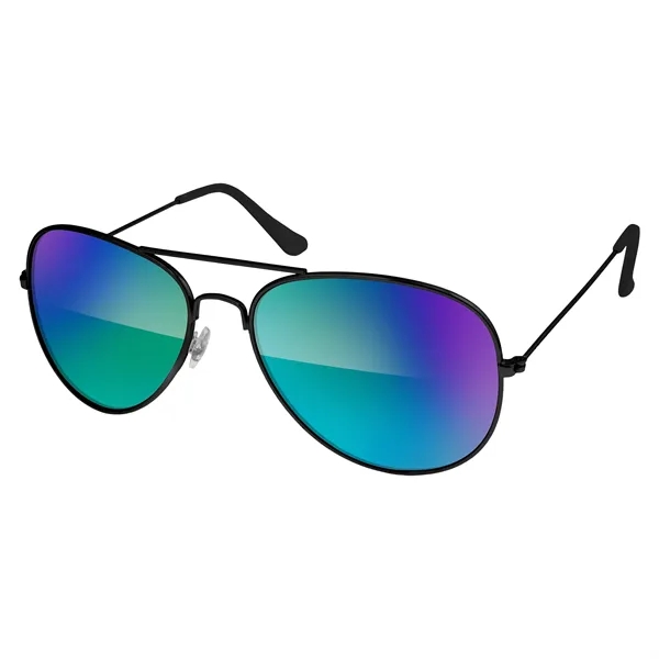 Metal Aviator Mirrored Sunglasses