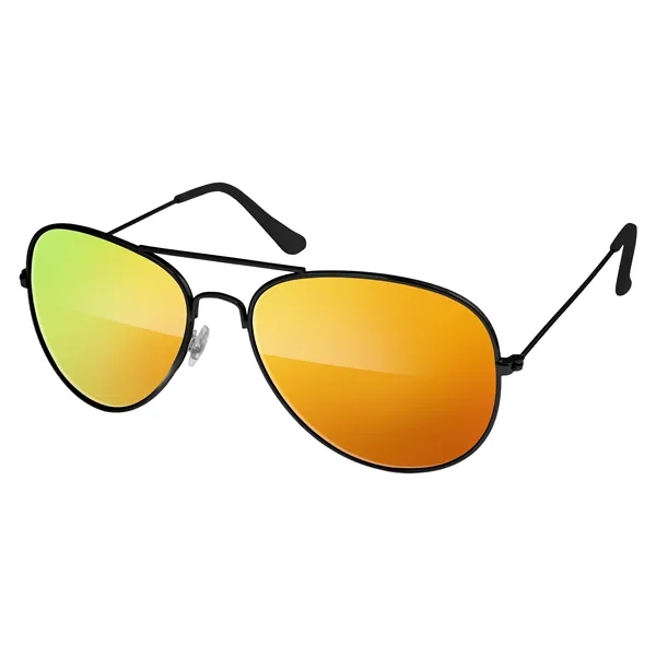 Metal Aviator Mirrored Sunglasses