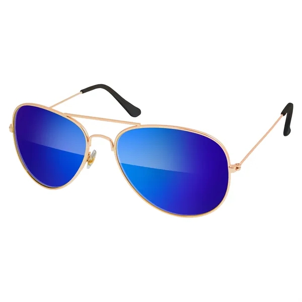 Metal Aviator Mirrored Sunglasses