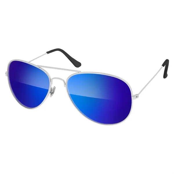 Metal Aviator Mirrored Sunglasses