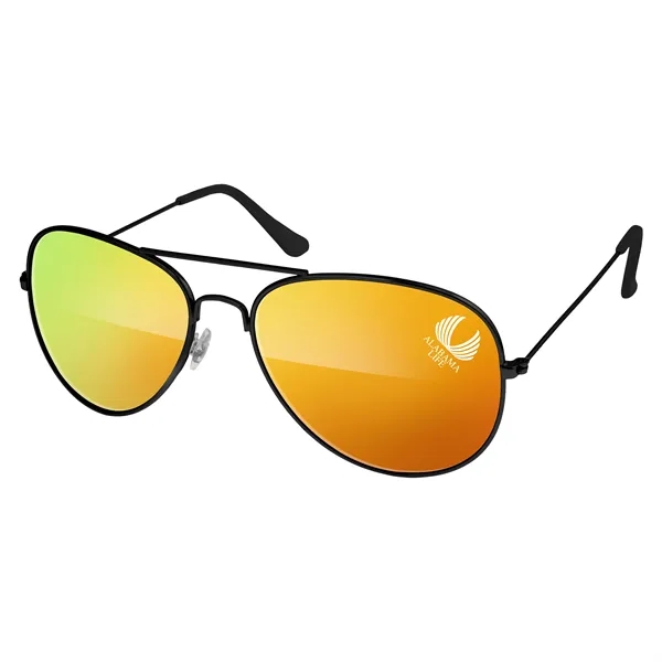 Metal Aviator Mirrored Sunglasses