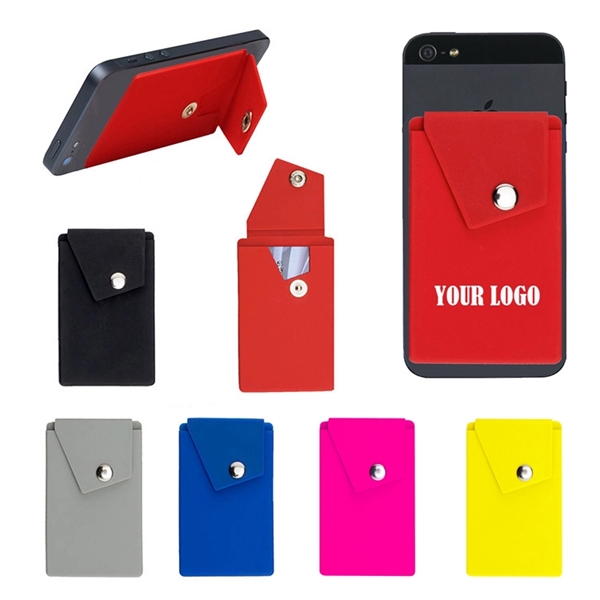 Silicone Stick on Phone Card Holder with Snap - Silicone Stick on Phone Card Holder with Snap - Image 0 of 0