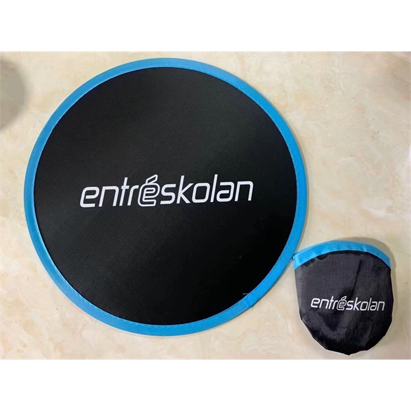 Round Nylon Foldable Flyer Fan with Pouch 10" - Round Nylon Foldable Flyer Fan with Pouch 10" - Image 1 of 4