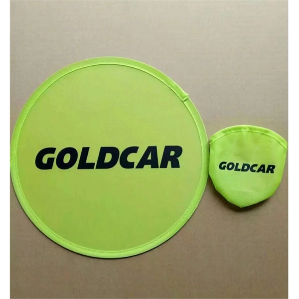 Round Nylon Foldable Flyer Fan with Pouch 10" - Round Nylon Foldable Flyer Fan with Pouch 10" - Image 2 of 4