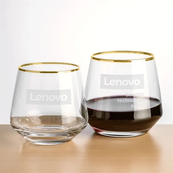 Tucson Gold Rim Stemless Wine - Deep Etch