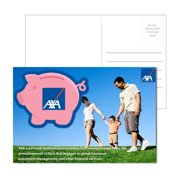 Custom Post Card with Full Color Piggy Bank Coaster