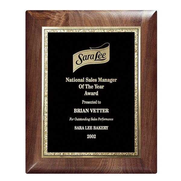 Genuine Walnut Elliptical Plaque with Florentine